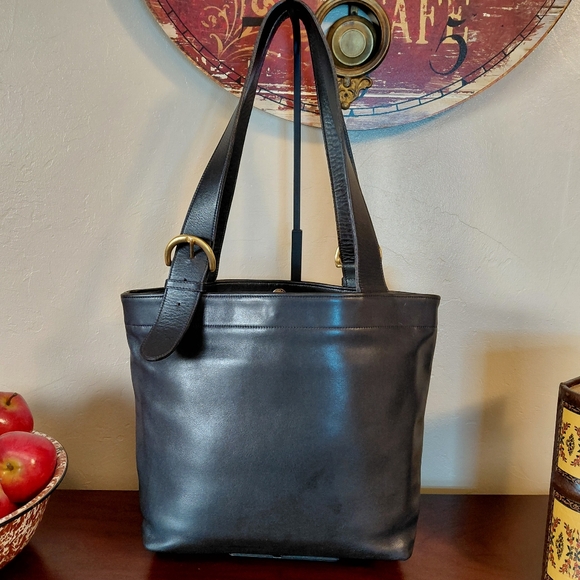 Coach Soho Lafayette Black Leather Tote Bag Vintage - Picture 2 of 16
